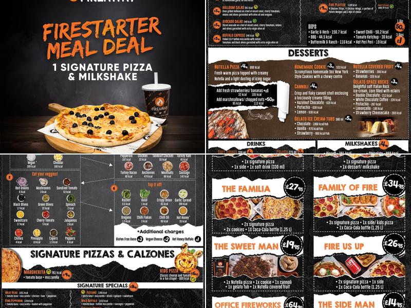 Fireaway Pizza Rochdale Menu