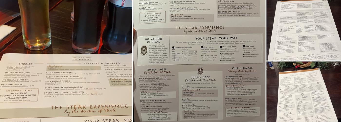 Miller & Carter Didcot Menu