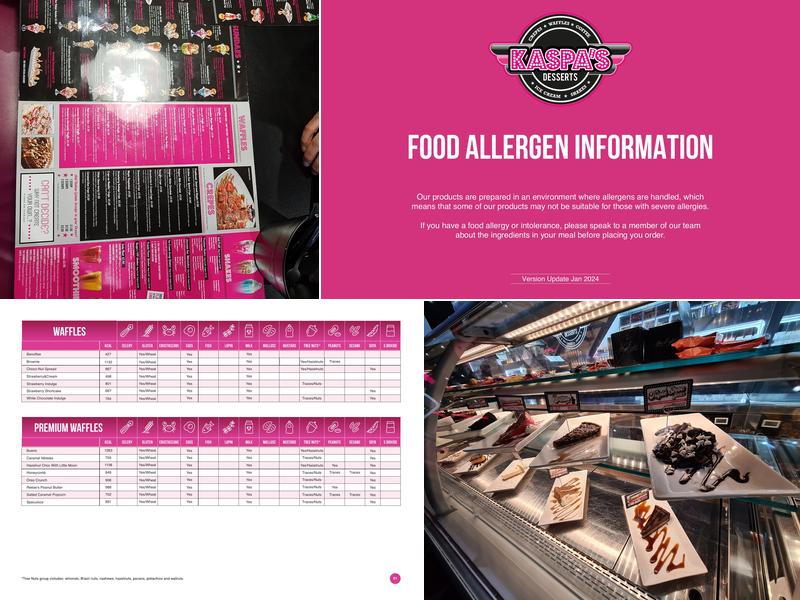 Kaspa's Milton Keynes Menu