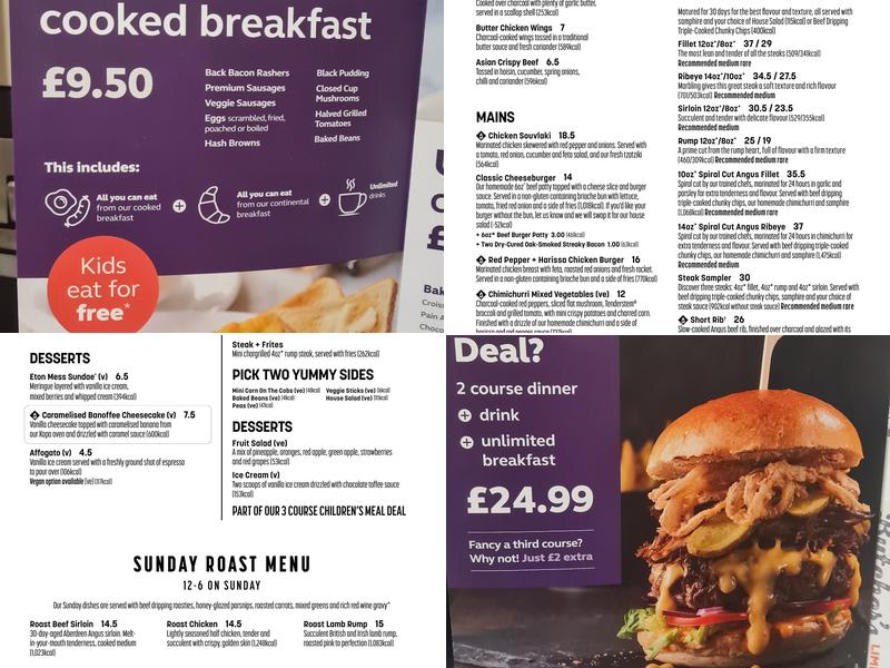 Bar + Block Steakhouse Milton Keynes Menu