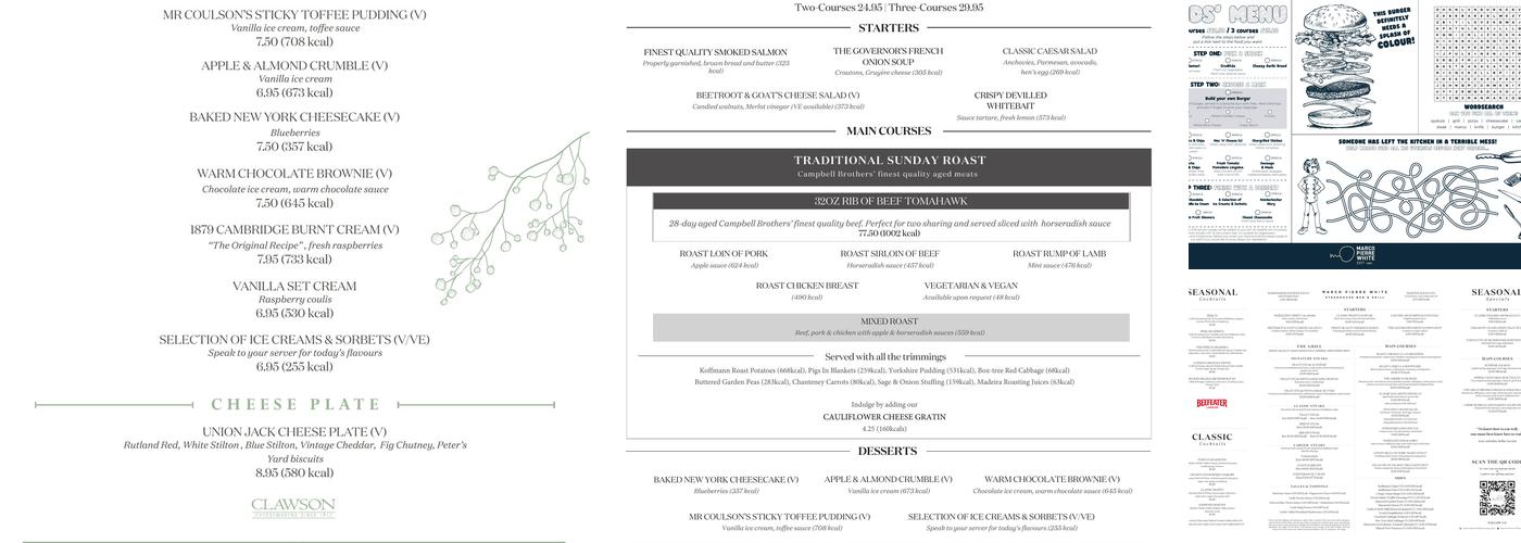Marco Pierre White Steakhouse Bar & Grill Milton Keynes Menu