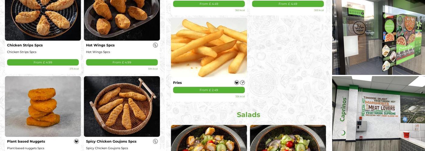 Caprinos Pizza Milton Keynes Menu