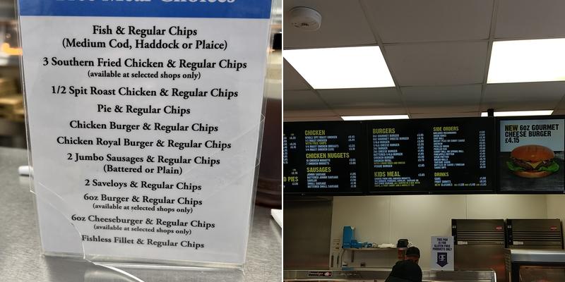 fishnchickn Milton Keynes Menu