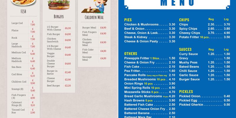 FRİARS FİSH&CHİPS Menu