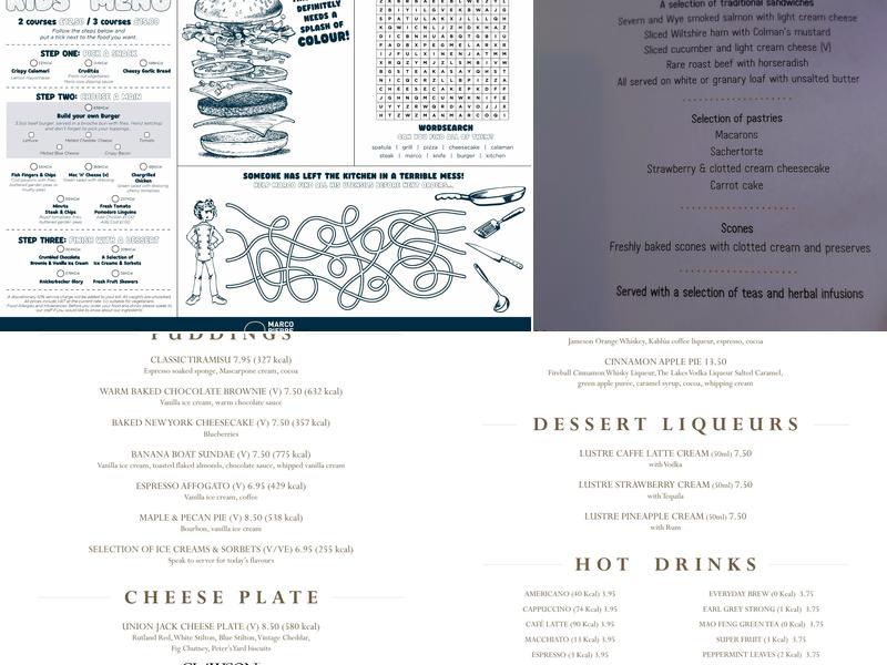 Marco's New York Italian Milton Keynes Menu