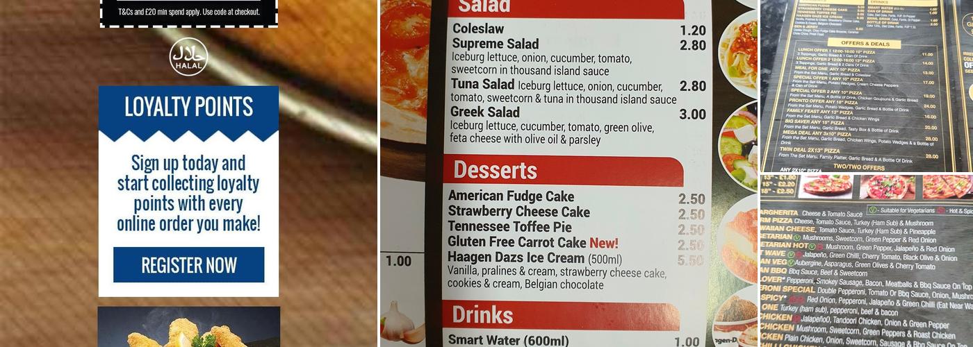 Pronto Pizza (Milton Keynes) Menu