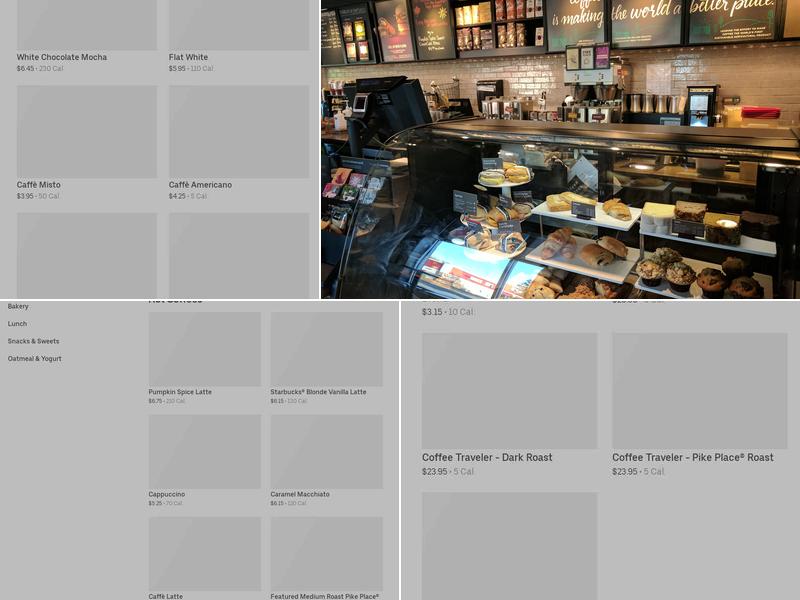 Starbucks Coffee Company Menu