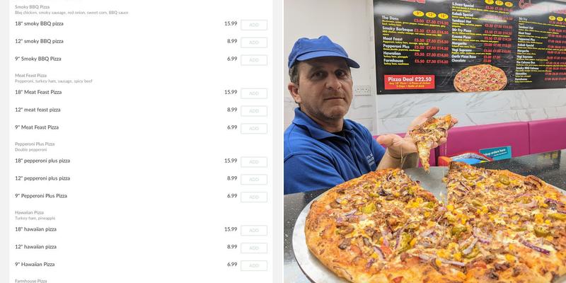 S Deen Kebabish, Bletchley Menu