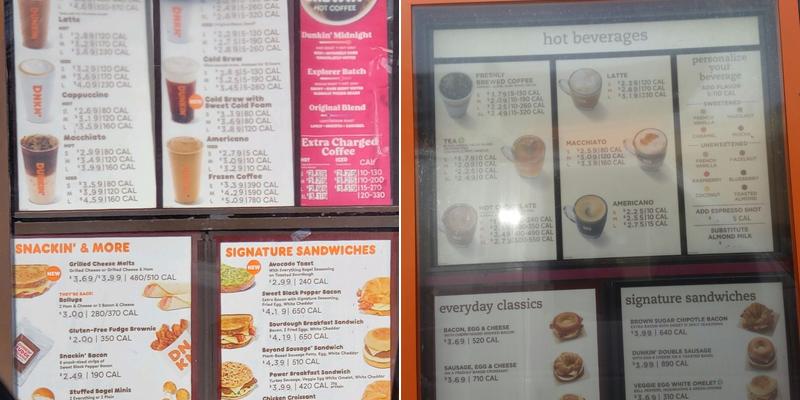 Dunkin' Menu