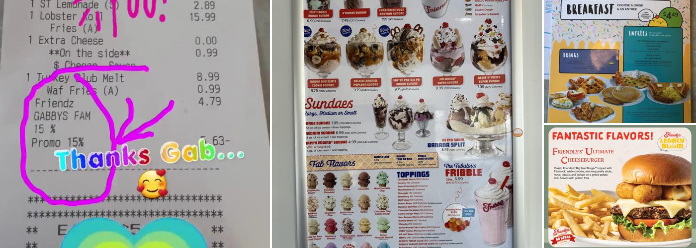 Friendly's Menu