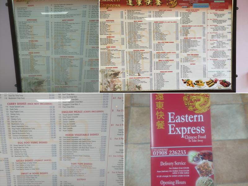 Eastern Express Menu