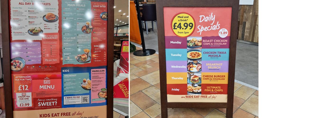 Morrisons Cafe Menu