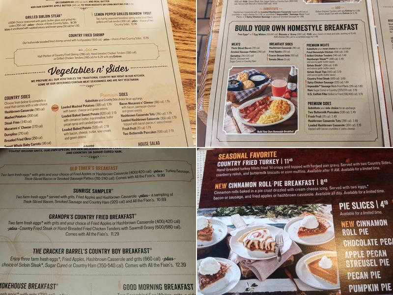 Cracker Barrel Old Country Store Menu