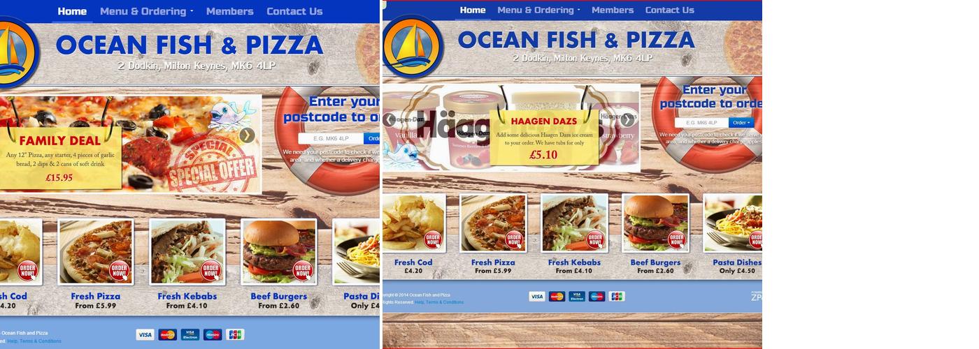 Ocean Fish & Pizza (Milton Keynes) Menu