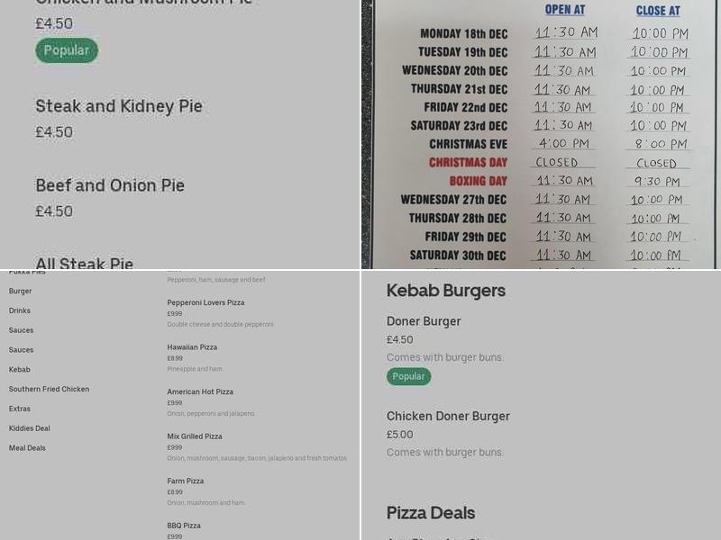 Tony's Fish and Chips Menu