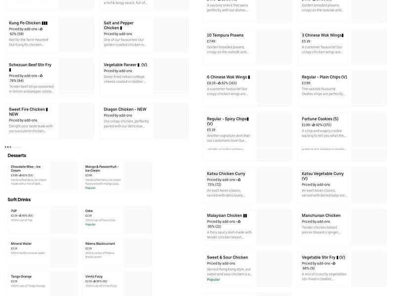 Open Kitchen Take Away Menu