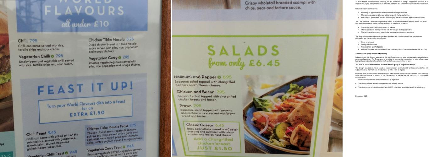 Beachcomber Inn Menu