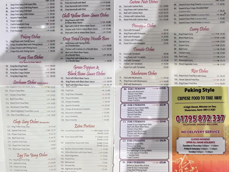 Miramar Chinese minster Menu