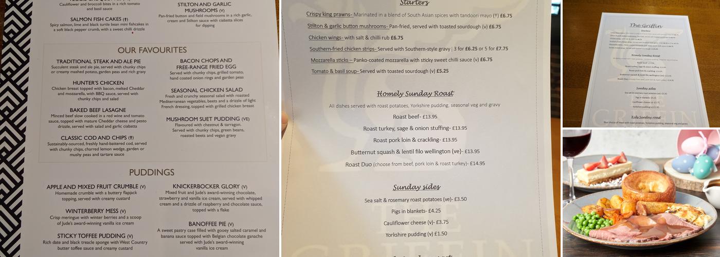 Griffin Inn Menu