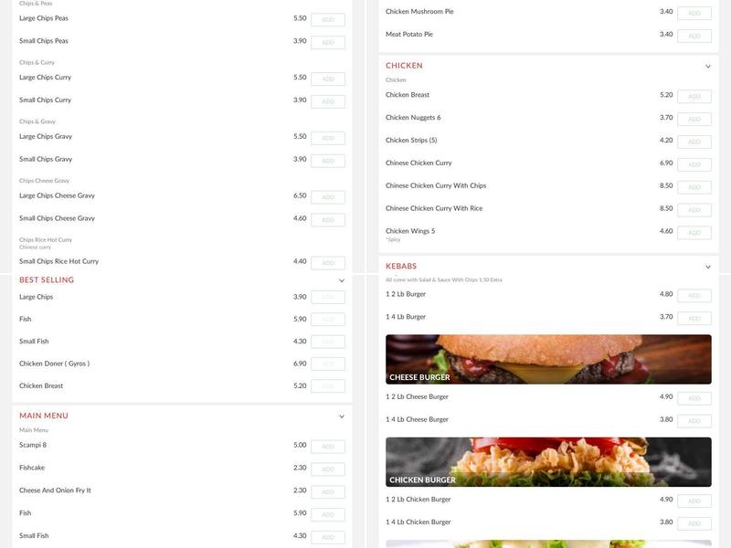 Yiannos Fish Bar Mynydd Isa Menu