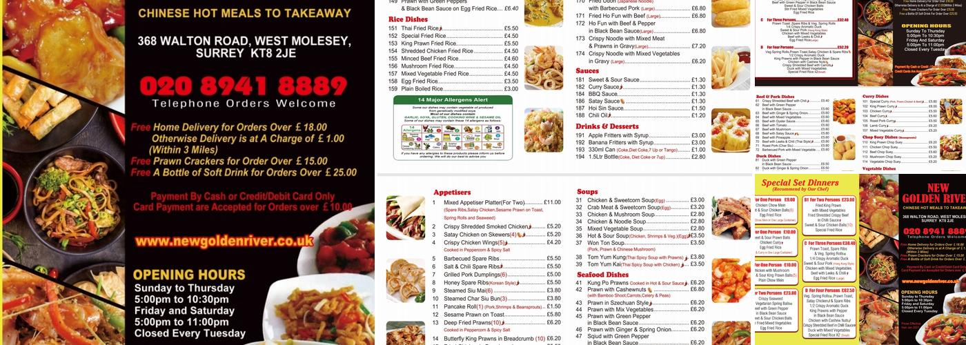 New Golden River Menu
