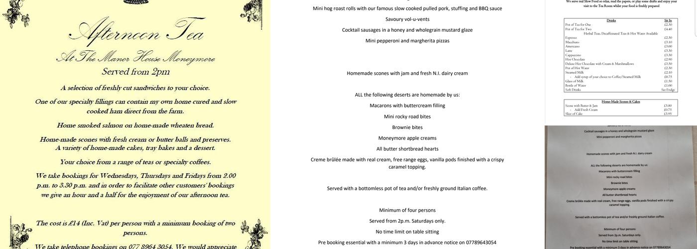 Moss-Brook Food Stop Menu