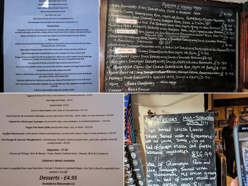 The Plough & Harrow Menu