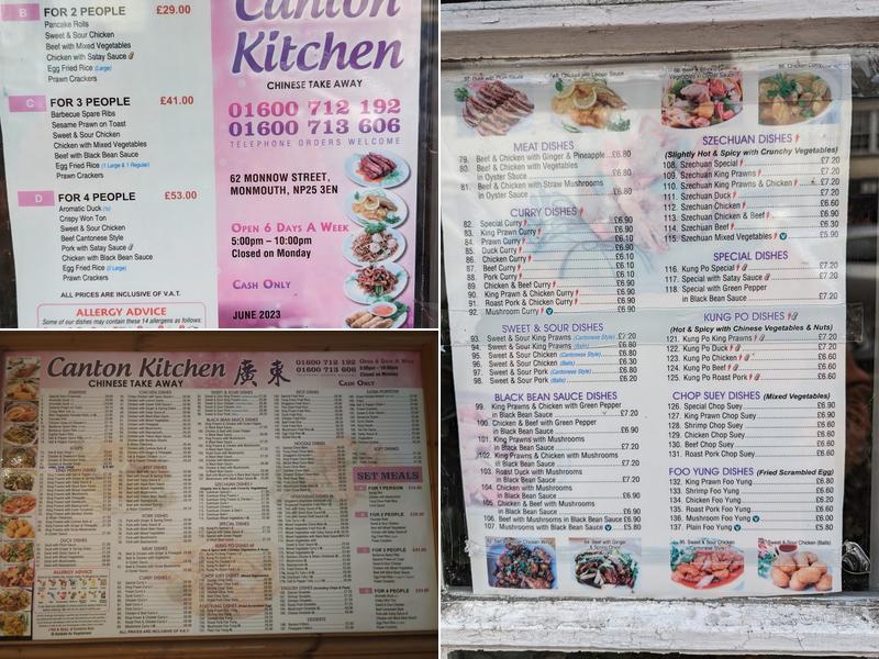 Canton kitchen monmouth Menu