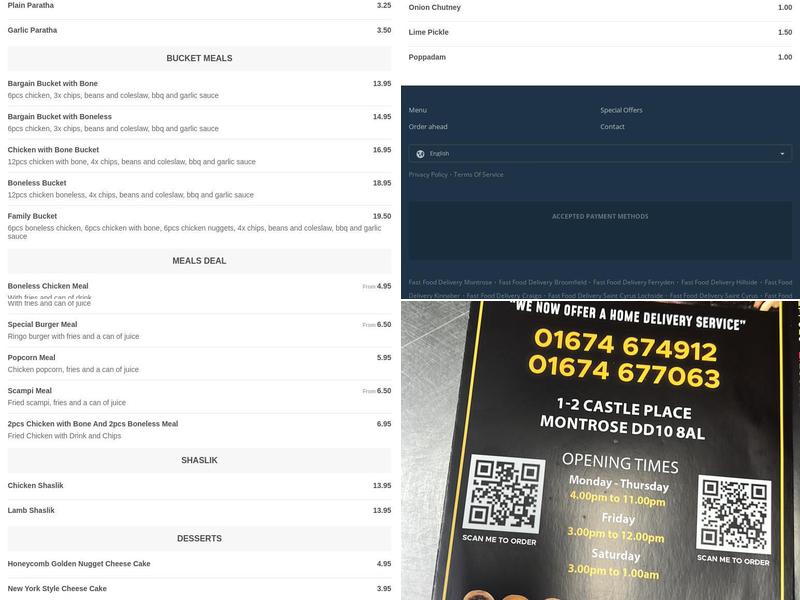 Jay's Fast Food Montrose Menu