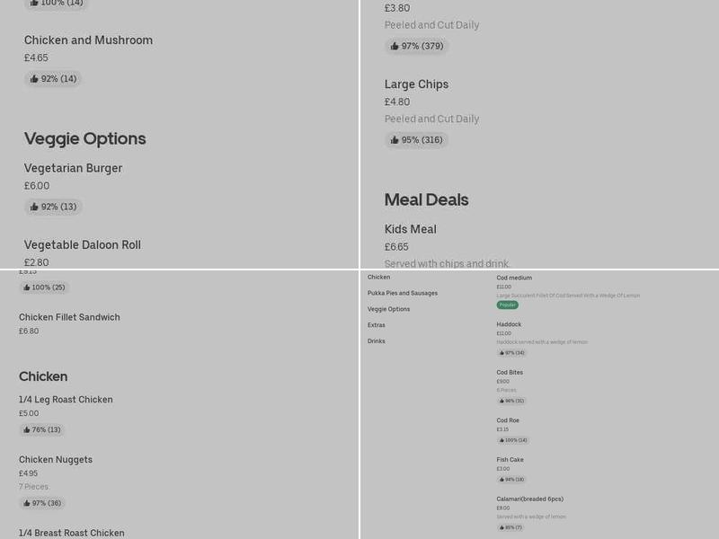 Fish & Chippy Menu