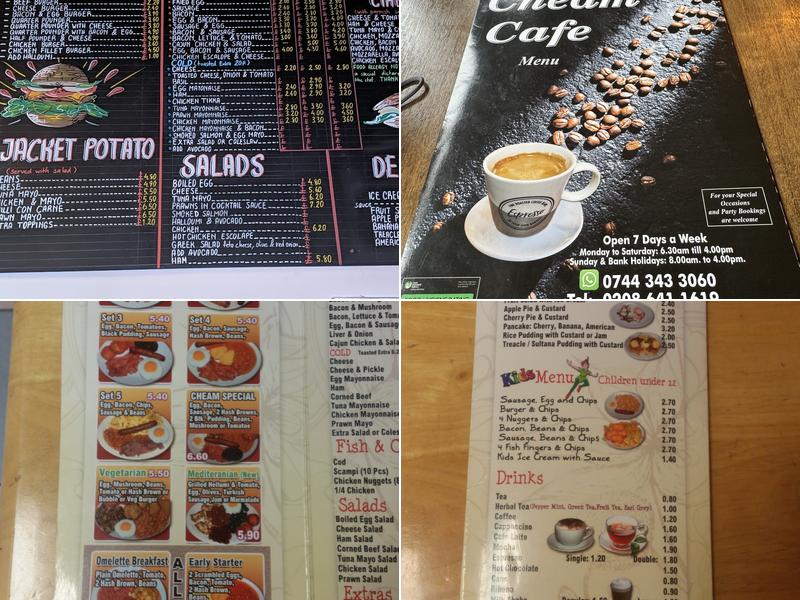 Cheam Cafe Menu