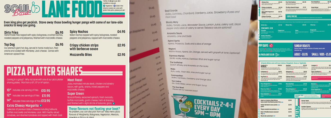 Vista Morecambe Menu