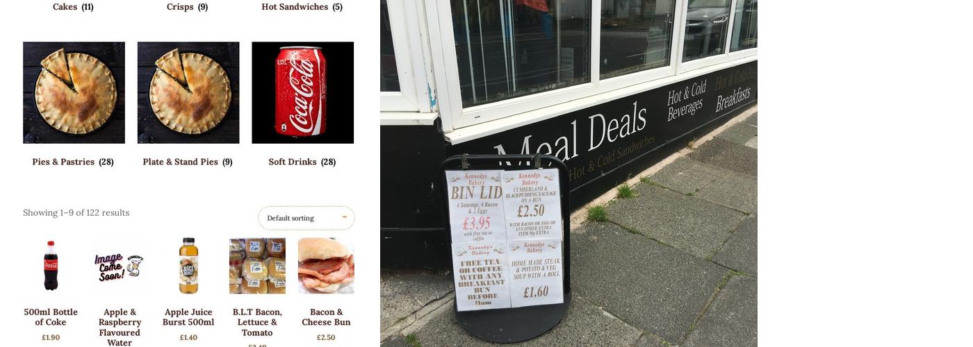 Kennedys Bakery Menu