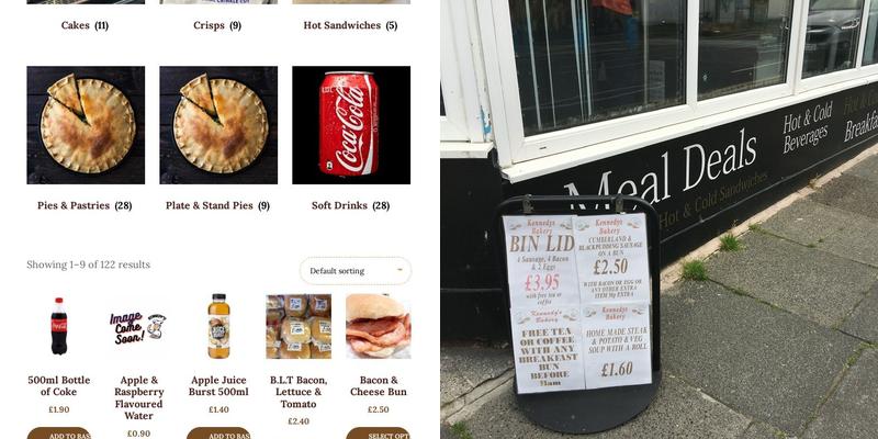 Kennedys Bakery Menu