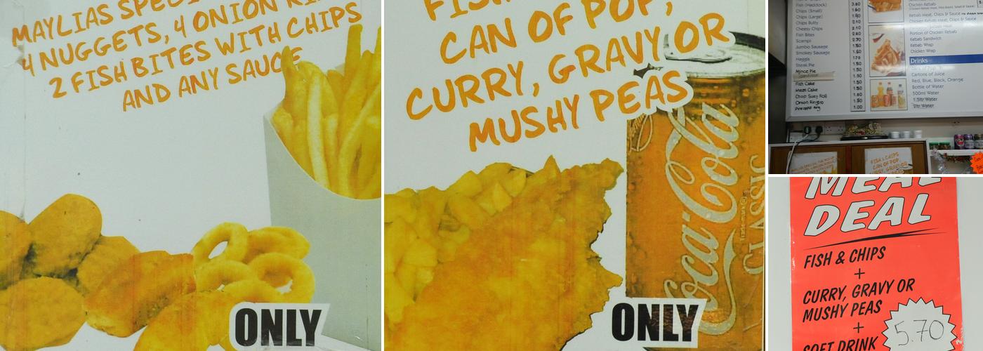 Maylia's Fish & Chips Menu