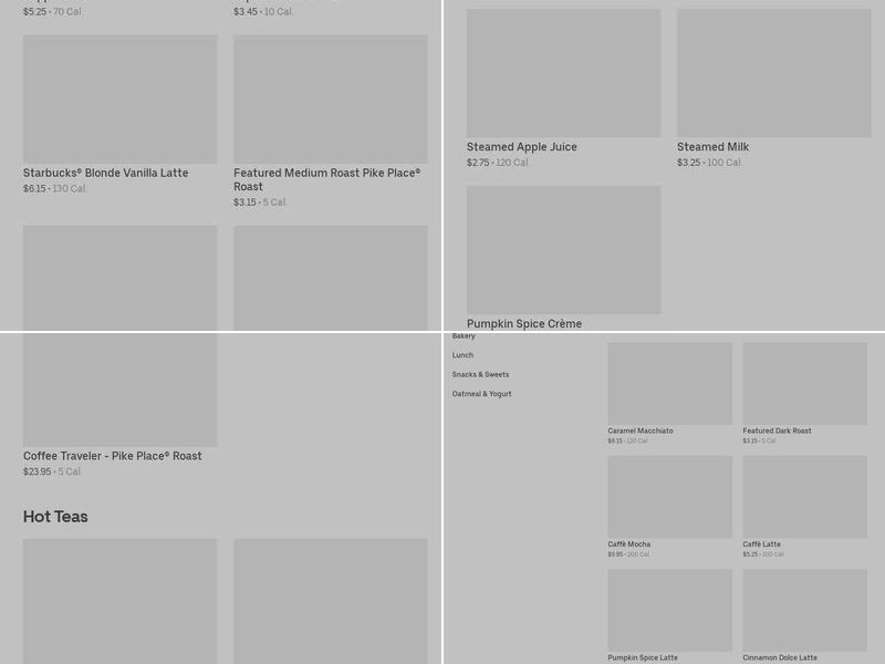Starbucks Menu