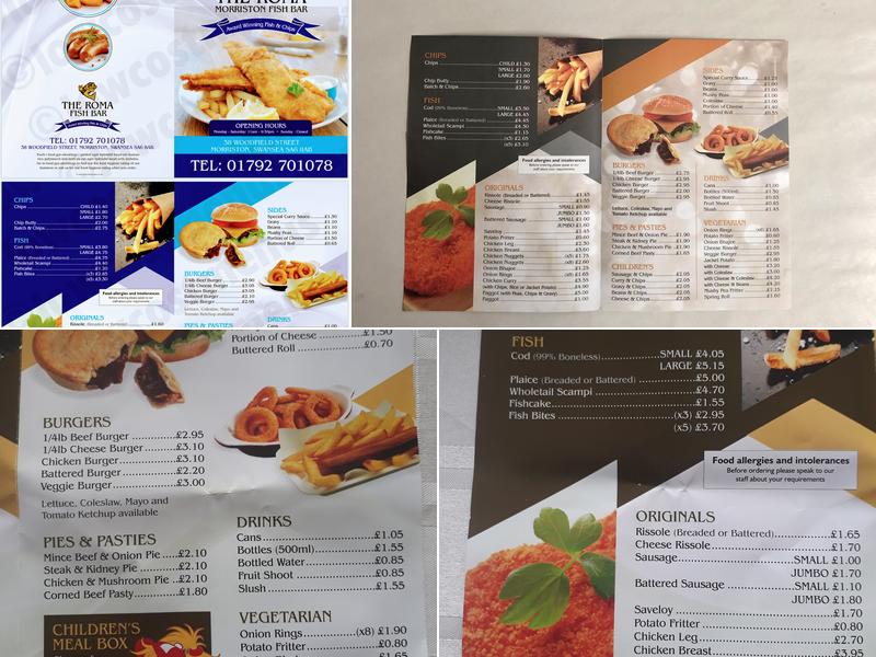 Roma Fish Bar (Morriston) Menu