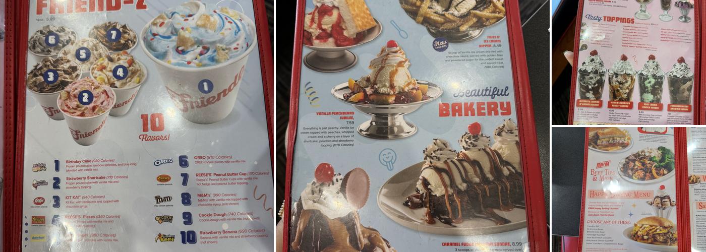 Friendly's Menu