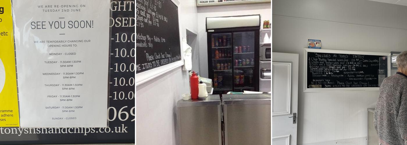 Tony's Fish and Chips Menu