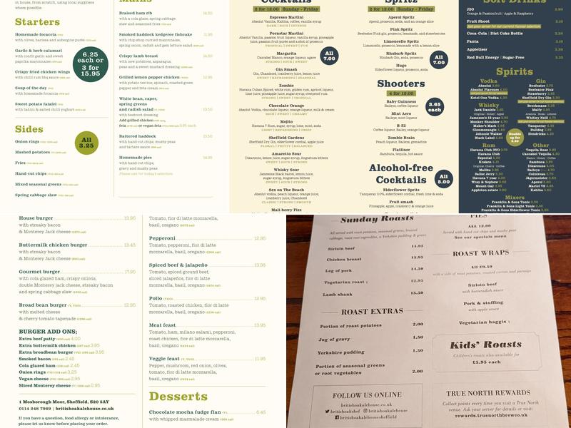 The British Oak Menu