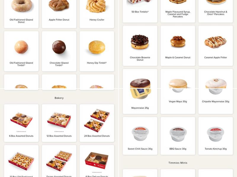 Tim Hortons Menu