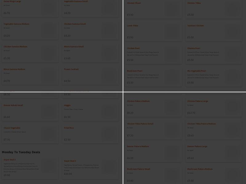 Chanda cottage Indian cuisine (Motherwell) Menu