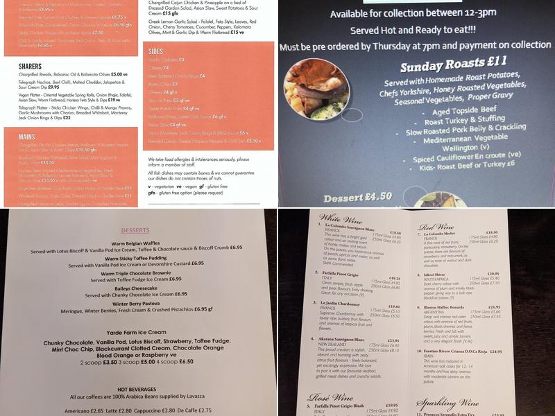 The Telegraph Inn Menu