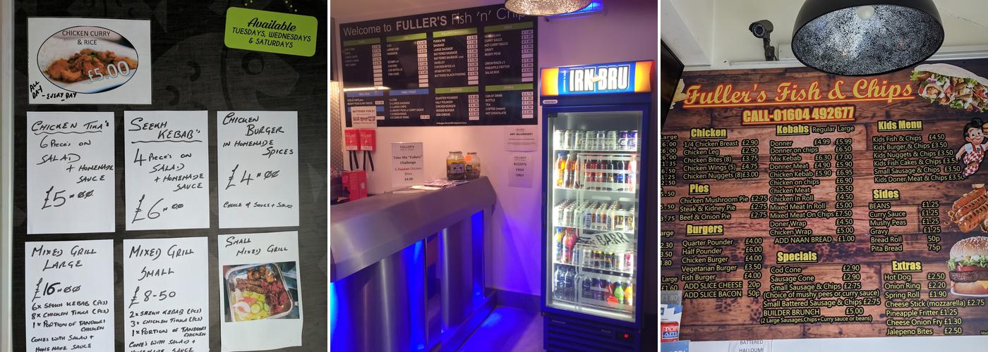 Fullers Fish and Chips Menu