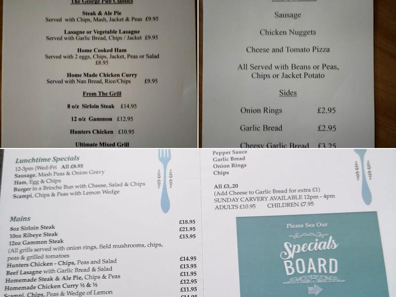 The George Inn Menu