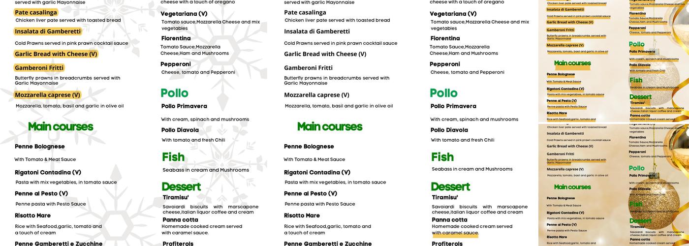 Sileby fish bar Menu