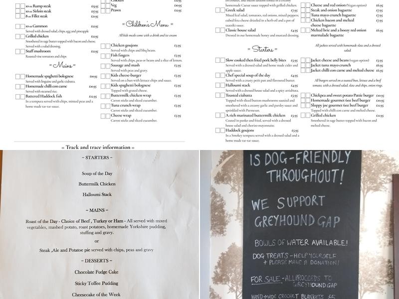 The Ash Inn Menu