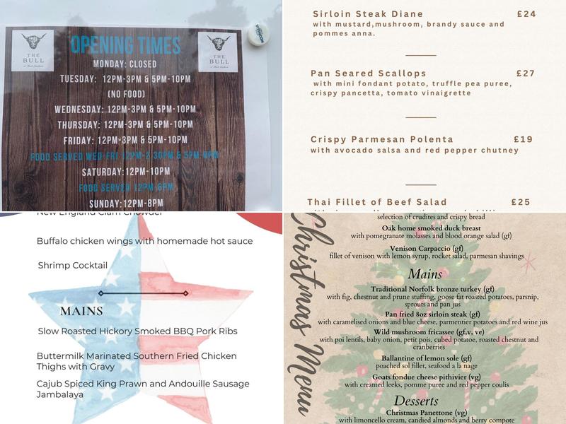 The Bull Inn Menu