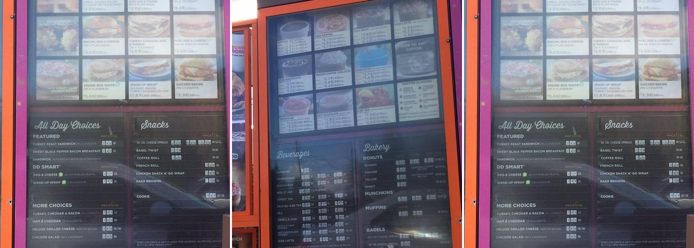 Dunkin' Menu