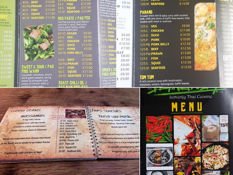 Jumunjy Thai Restaurant & Bar @ The Old Post Office Menu